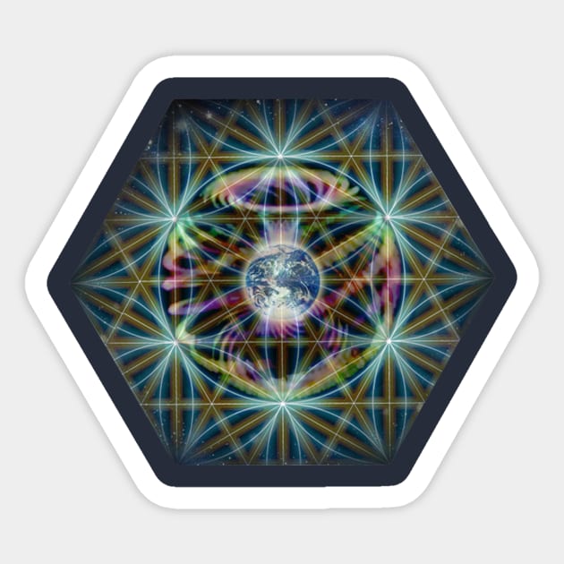 Earth in the Flower of Life Sticker by ACE5Handbook